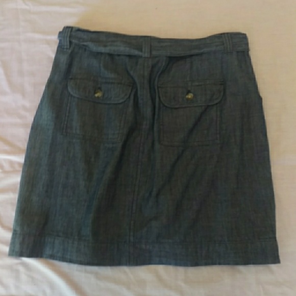 Old navy chambray denim zippered tie front skirt e - Picture 2 of 8